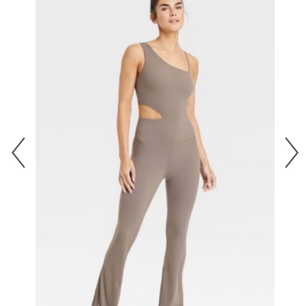 JoyLab One-Shoulder Brown Jumpsuit